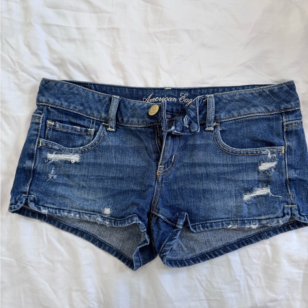 American Eagle Outfitters Distressed Blue Jean Shorts